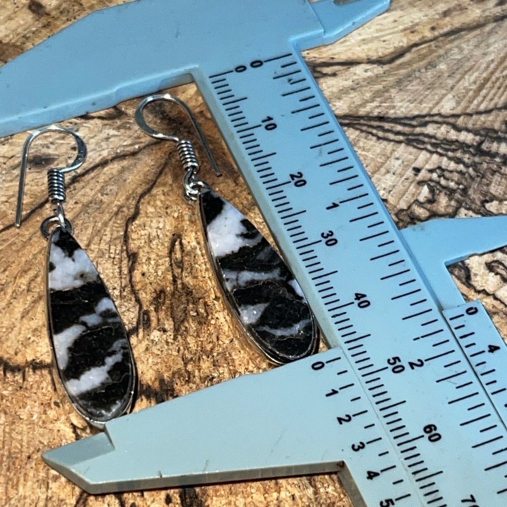White Buffalo Turquoise Earrings 1 7/8” - Picture 10 of 14